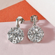 Lustro Stella Platinum Overlay Sterling Silver Earrings (with Push Back) Made with Finest CZ 9.07 Ct.