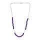Amethyst Paperclip Necklace (Size - 20) in Silver Tone