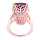 Rose De France Amethyst Ring in Rose Gold Overlay Sterling Silver 13.39 Ct