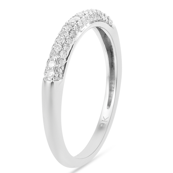 9K White Gold SGL Certified Diamond (I1-I2/G-H) Ring  0.23 Ct.