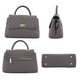 LA MAREY 100% Genuine Leather Diamond Pattern Convertible Bag with Detachable Strap (Size 26x16x10 Cm) - Grey