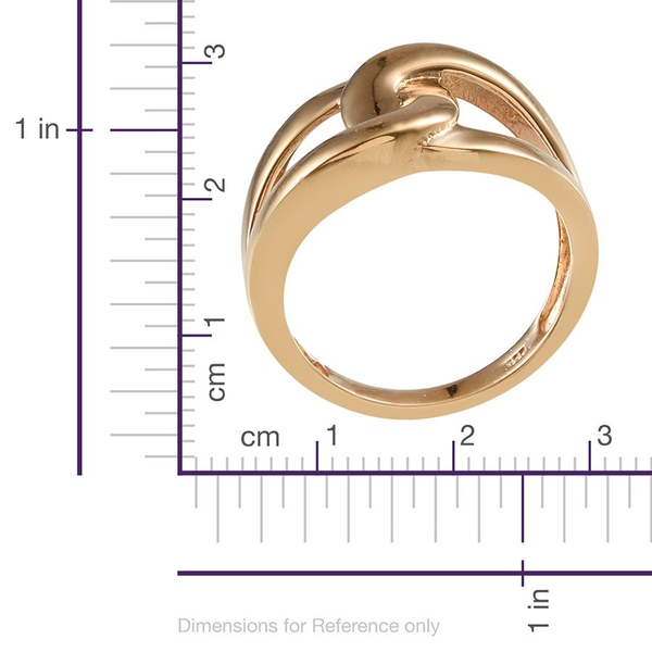 14K Gold Overlay Sterling Silver Interlocking Ring, Silver wt 4.20 Gms.