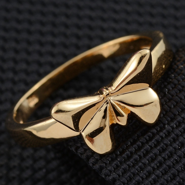 Origami Butterfly Silver Ring in Gold Overlay, Silver wt 3.61 Gms.