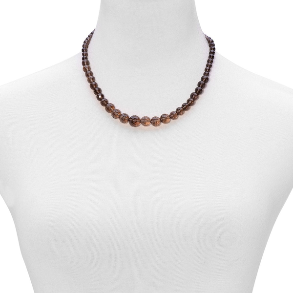 Brazilian Smoky Quartz Necklace (Size 18 with Extender) in Sterling Silver 150.000 Ct.