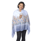 Floral Embroidered Scarf - Light Blue