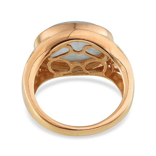 Espirito Santo Aquamarine (Ovl) Ring in 14K Gold Overlay Sterling Silver 6.250 Ct.