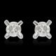 9K White Gold SGL Certified Diamond (I3/G-H) Stud Earrings (with Push Back)