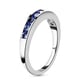 Tanzanite Half Eternity Band Ring in Platinum Overlay Sterling Silver