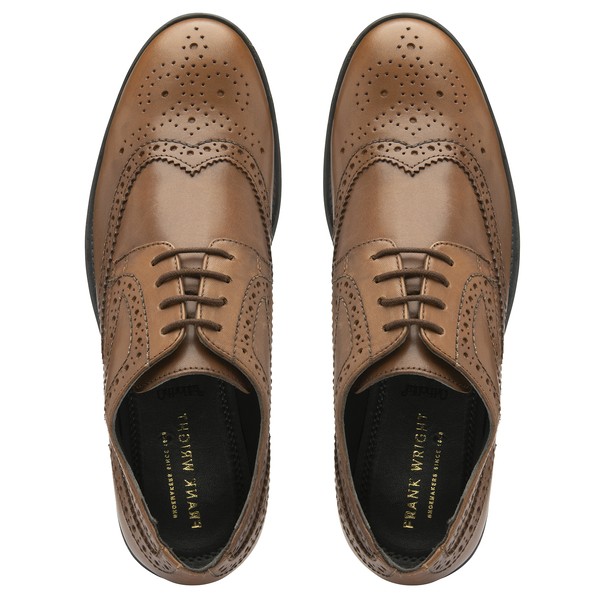 FRANK WRIGHT Rhine Leather Brogue Shoe   - Tan