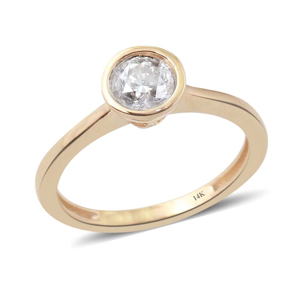 14K Y Gold SGL Certified Diamond (Rnd) (I2/ G-H) Solitaire Ring 0.500 Ct.