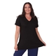 TAMSY Long Solid Coloured Viscose Tunic Top (Size S,8-10) - Black