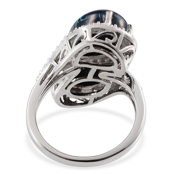 Table Mountain Shadowkite (Pear), Diamond Ring in Platinum Overlay Sterling Silver 6.280 Ct.