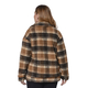 Dark and Light  Brown Plaid Pattern Faux Fur Coat with Pockets (Size S; 54x70cm)
