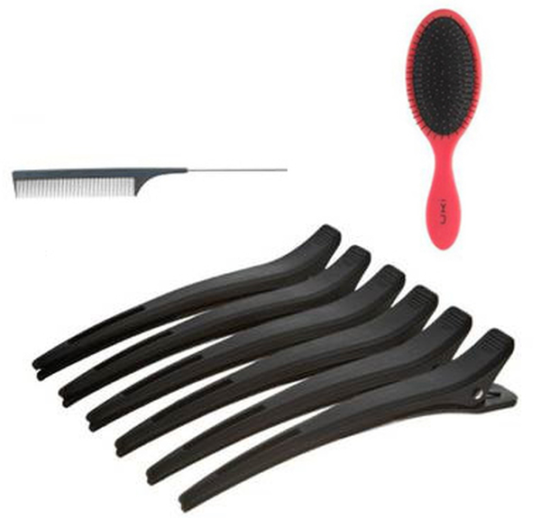 MAX CENTINI- Splash Detangling Brush Pink, Heat Resistant Comb, Heat  Resistant Hair Clips and Heat 