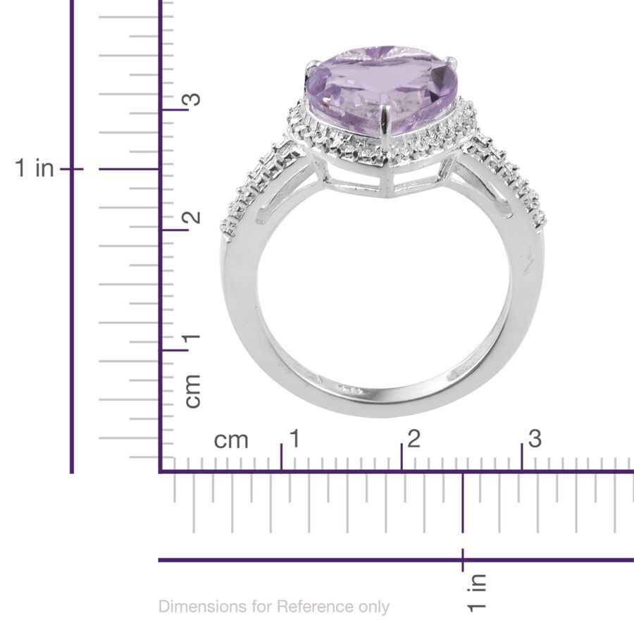 Rose De France Amethyst (Hrt) Solitaire Ring in Sterling Silver 3.250 Ct.