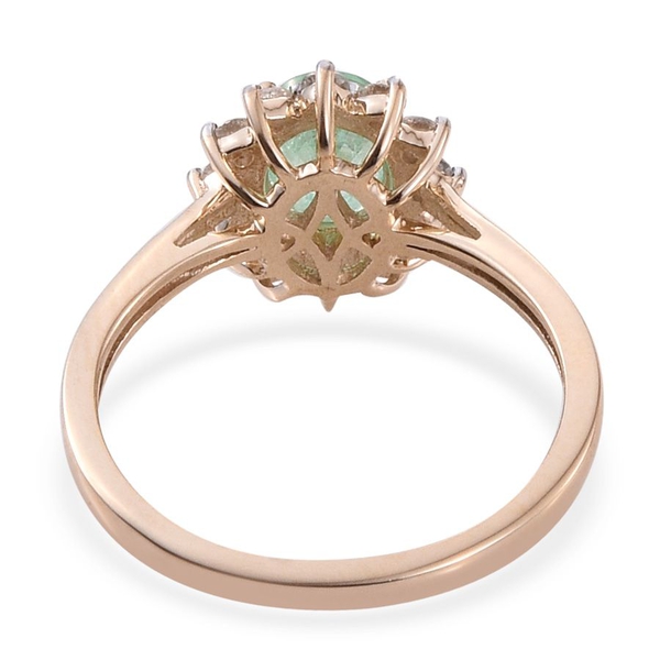 9K Y Gold Boyaca Colombian Emerald (Ovl 1.05 Ct), Diamond Ring 1.450 Ct.