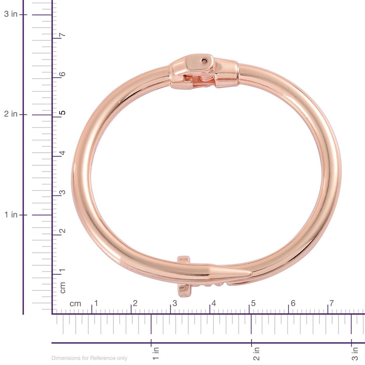 Designer Inspired Nail Bangle (Size 7) in Rose Gold Tone
