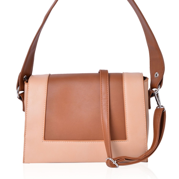 Hampton Camel Colour Crossbody Bag with Adjustable and Removable Shoulder Strap (Size 24X18X8 Cm)