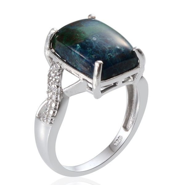 Table Mountain Shadowkite (Cush 9.00 Ct), White Topaz Ring in Platinum Overlay Sterling Silver 9.080 Ct.