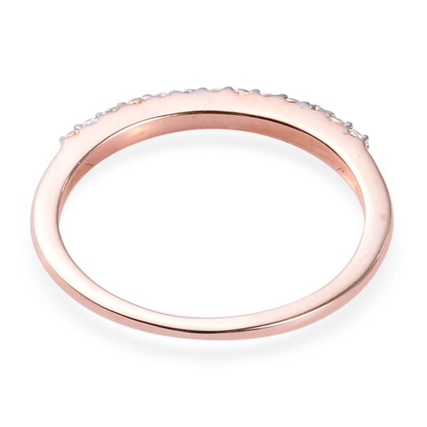 Diamond Half Eternity Ring in Rose Gold Overlay Sterling Silver 0.05 Ct.