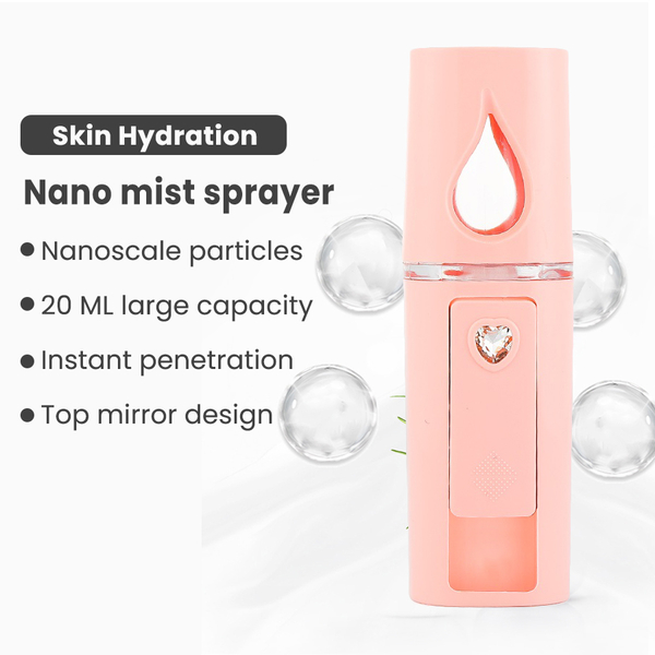 Portable Facial Spray Humidifier with USB Charger - Peach