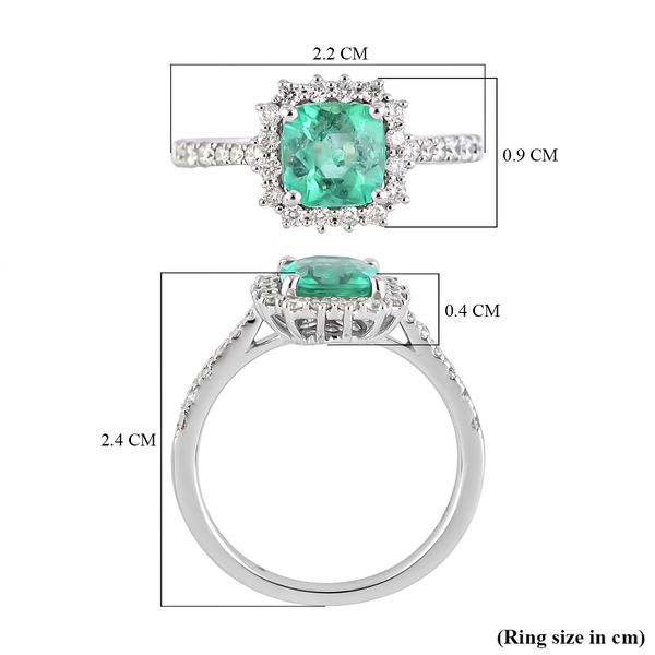 RHAPSODY 950 Platinum AAAA  AGI Certified Boyaca Colombian Emerald and Diamond (VS/E-F) Ring 1.50 Ct.