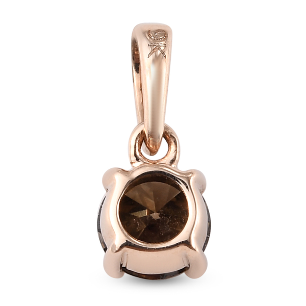 9K Rose Gold SGL Certified Natural Champagne Diamond (I3) Solitaire Pendant 0.50 Ct.