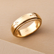 14K Gold Overlay Sterling Silver Cross Spinner Ring