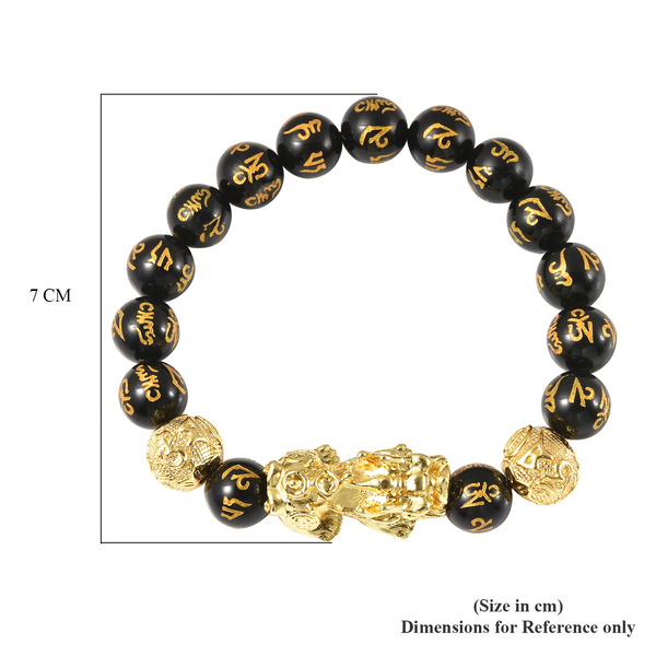 Feng Shui Black Obsidian Stretchable Bracelet (Size - 7.5)