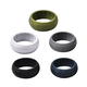 MP Set of 5 -  Silver, Dark Grey, Dark Blue, Black and Olive Colour Band Rings (Size P)