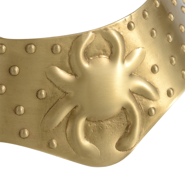 Gold Plated Crab Embossed Pattern Choker Necklace (Size 15)