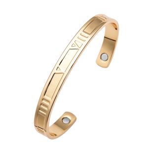 Magnetic Numeric Bangle (Size-7.25) in Yellow Gold Tone