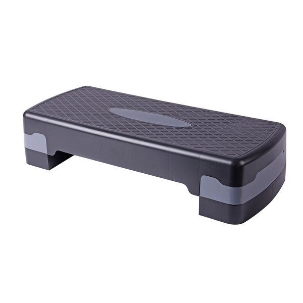 Aerobic Exercise Step Platform (with 2 Levels) - Grey and Black (Size 68x28x15cm)