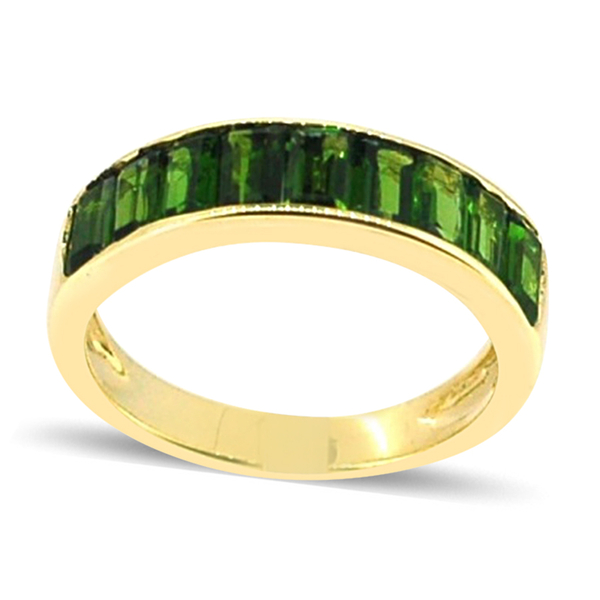 AA Chrome Diopside (Oct) Half Eternity Band Ring in 14K Gold Overlay Sterling Silver 2.500 Ct.