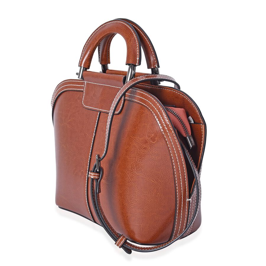 100% Genuine Leather Crossbody Bag with Detachable Strap External Zipper Pocket | eBay