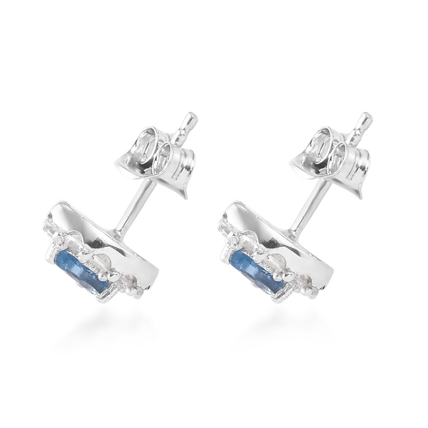 One time Deal - Santa Maria Aquamarine (Pear), Natural Cambodian Zircon Lever Back Earrings (with Push Back) in Platinum Overlay Sterling Silver 1.000 Ct.