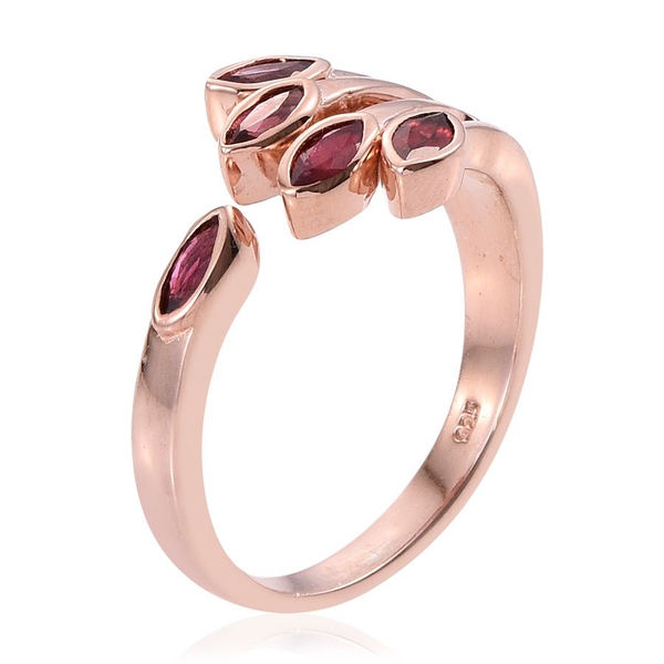 Mahenge Spinel (Mrq) Open Ring in Rose Gold Overlay Sterling Silver 0.750 Ct.