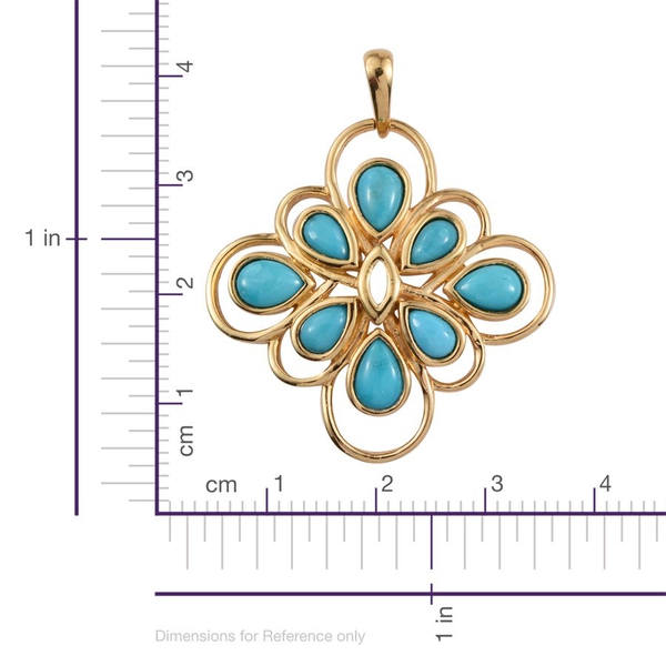 Arizona Sleeping Beauty Turquoise (Pear) Pendant in 14K Gold Overlay Sterling Silver 2.500 Ct.