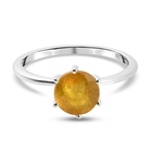 One Time Deal- Yellow Sapphire Solitaire Ring (Size U) in Sterling Silver 2.00 Ct.