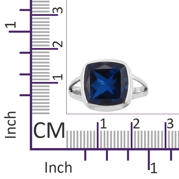 Royal Bali Collection Ceylon Color Quartz (Cush) Solitaire Ring in Sterling Silver 7.975 Ct.