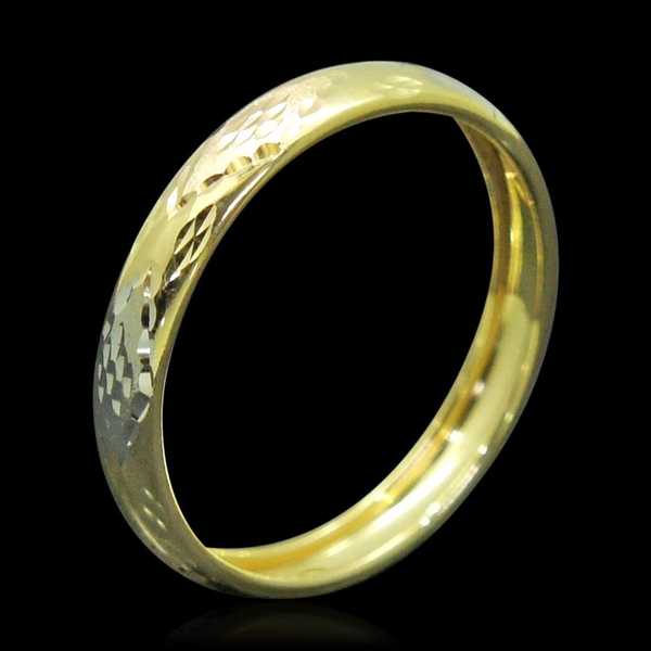 Royal Bali Collection 9K Yellow, White and Rose Gold Diamond Cut Band Ring