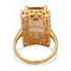 Citrine and Natural Cambodian Zircon Ring in Yellow Gold Overlay Sterling Silver 8.84 Ct.