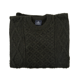 ARAN Pure New Wool Irish Sweater - Green