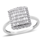 9K White Gold SGL Certified Diamond (I3/G-H) Ring (Size O) 0.50 Ct.
