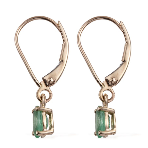 9K Y Gold Boyaca Colombian Emerald (Ovl) Lever Back Earrings 1.000 Ct.