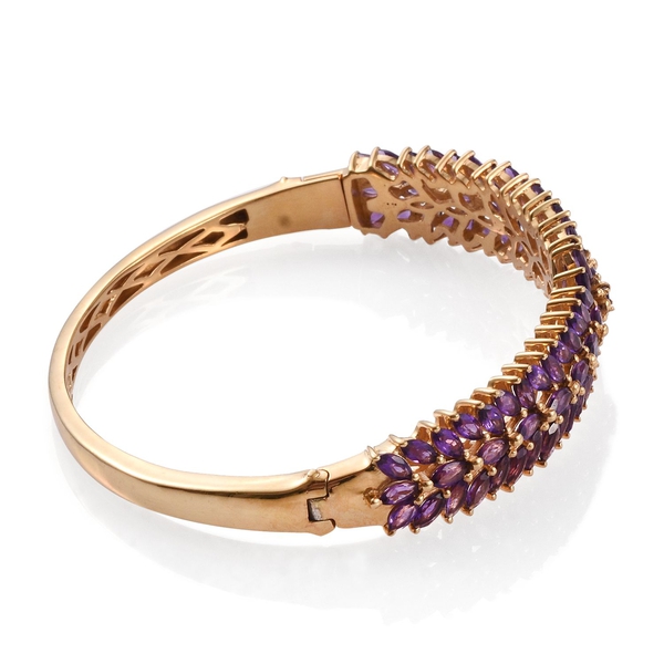 AA Lusaka Amethyst (Rnd) Bangle (Size 7.5) in 14K Gold Overlay Sterling Silver 11.250 Ct.