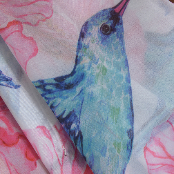 New Arrival- Pink, Blue and Multi Colour Bird and Floral Printed Kaftan (Size 90x65)