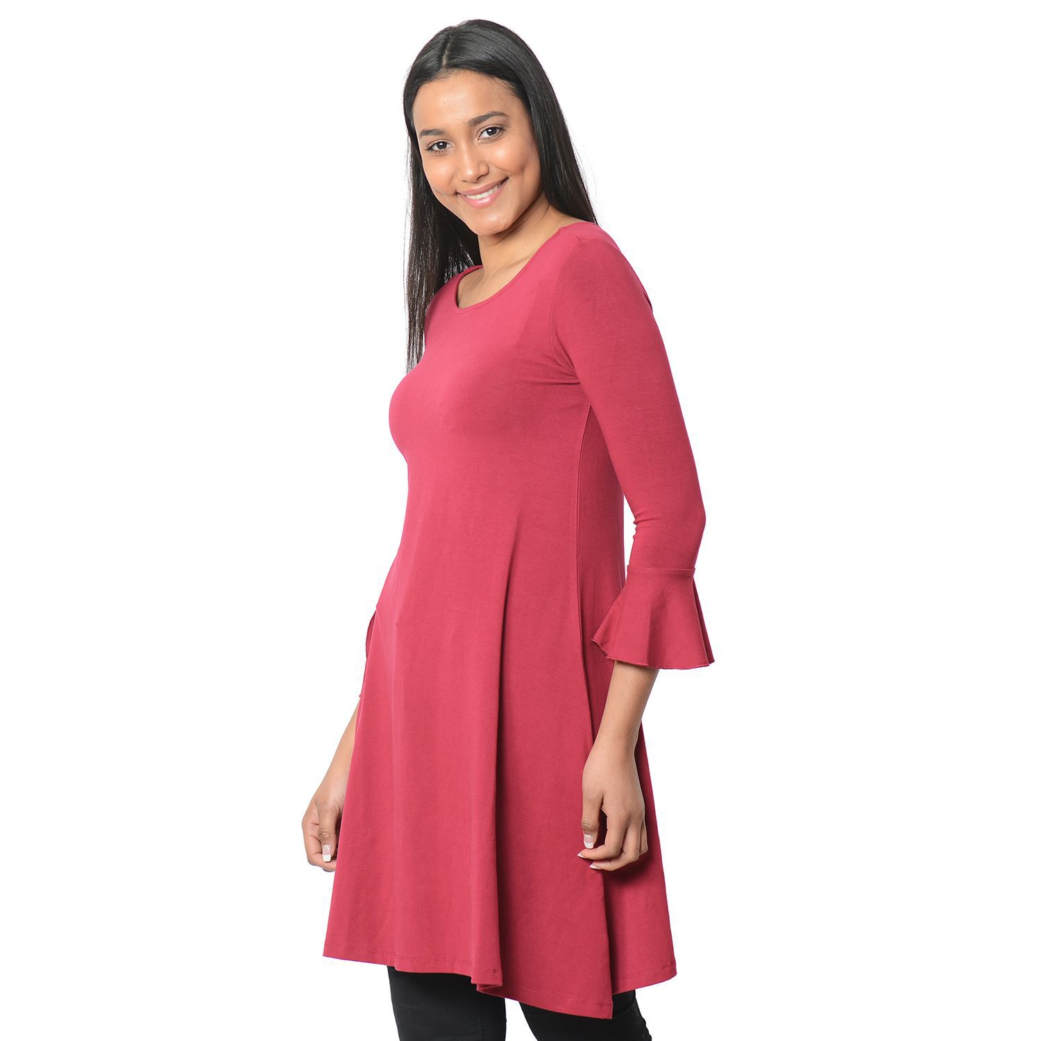 Raspberry Colour Flared Dress (Size M)