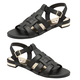 RAVEL Black Leather Renata Flat Sandals (Size 3)