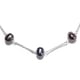 One Time Deal- Fresh Water Peacock Pearl Station Necklace (Size 18) in Sterling Silver